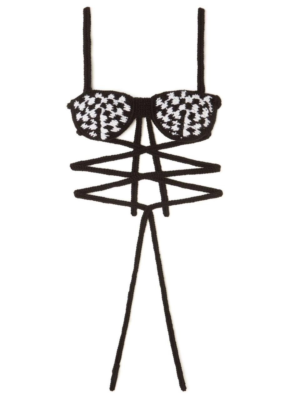 Cheap bra crochet Alanui check-pattern Women 0327